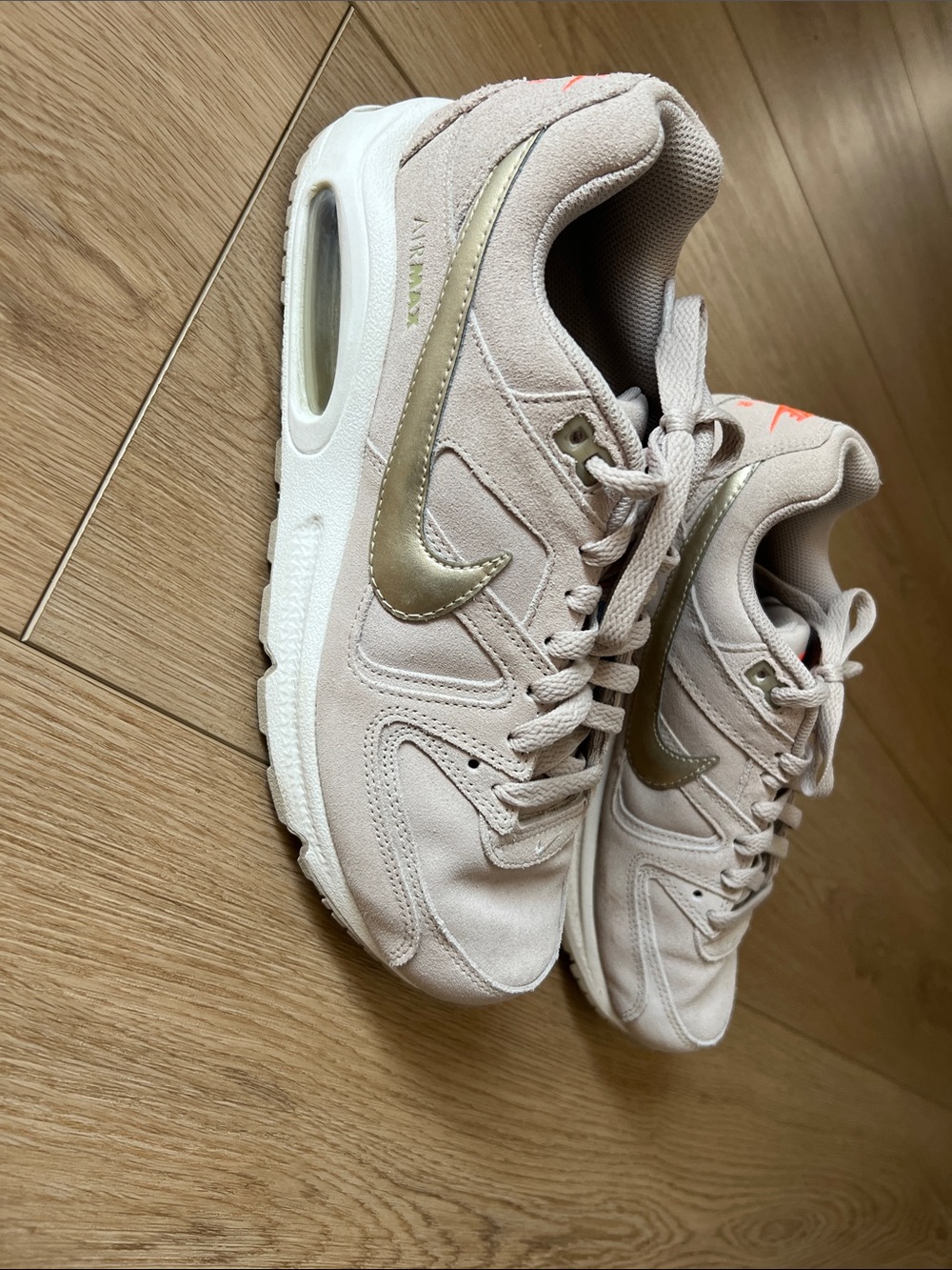 Nike Women's Air Max Command Sneakers in Light Beige with Gold Swoosh - Picture 4 of 10